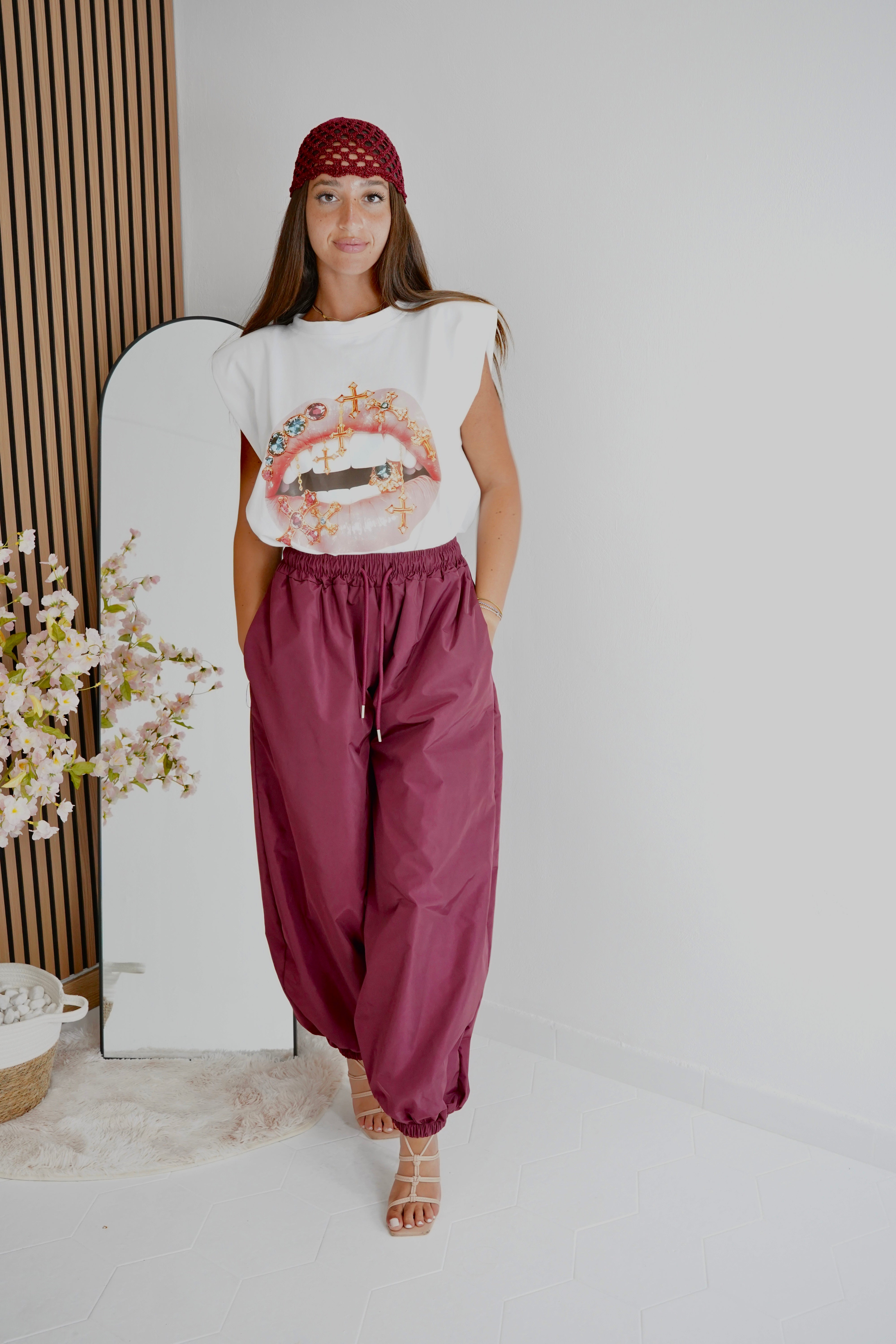 Maglia Oversize Lips Bianca