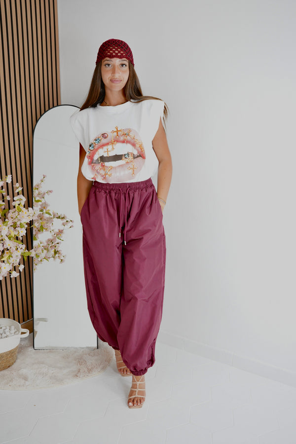 Maglia Oversize Lips Bianca